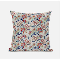 Amrita Sen Roses Sprayed Stars Suede Blown and Closed Pillow in Light Blue Red