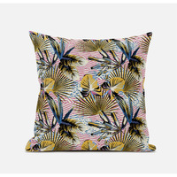Amrita Sen Plant Illusion Suede Blown and Closed Pillow in White Light Blue