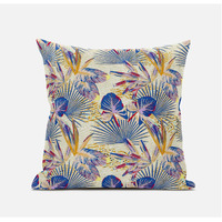 Amrita Sen Plant Illusion Suede Blown and Closed Pillow in Grey Yellow