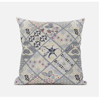 Amrita Sen Fall Patch Snowflowers Suede Blown and Closed Pillow in Dark Green Peach