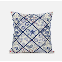 Amrita Sen Fall Patch Snowflowers Suede Blown and Closed Pillow in Gold Cream Peach