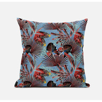 Amrita Sen Plant Illusion Suede Blown and Closed Pillow in Red Gold Beige