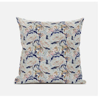 Amrita Sen Roses Sprayed Stars Suede Blown and Closed Pillow in Gray Purple Indigo