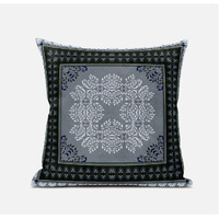 Amrita Sen Window Wreath Palace Suede Blown and Closed Pillow in Gray Green Pink