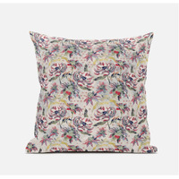 Amrita Sen Roses Sprayed Stars Suede Blown and Closed Pillow in Red Gold