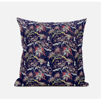 Amrita Sen Designs Roses Sprayed Stars Throw Fabric Pillow in Red Blue Gold 18x18