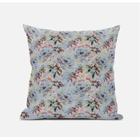 Amrita Sen Roses Sprayed Stars Suede Blown and Closed Pillow in Indigo Gray