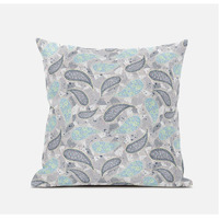 Amrita Sen Paisley on Abstract Suede Blown and Closed Pillow in Black Red