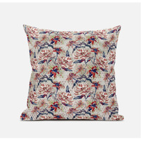Amrita Sen Roses Sprayed Stars Suede Blown and Closed Pillow in Red Yellow Blue