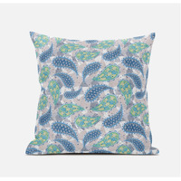 Amrita Sen Paisley on Abstract Suede Blown and Closed Pillow in Cream Magenta Red