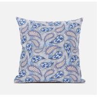 Amrita Sen Paisley on Abstract Suede Blown and Closed Pillow in Peach Cream Black