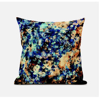 Amrita Sen Sea Garden Rose Suede Blown and Closed Pillow in Red White