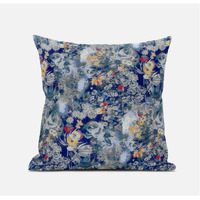 Amrita Sen Sea Garden Rose Suede Blown and Closed Pillow in Light Green Red