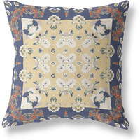 Amrita Sen Rose Box Broadcloth Indoor Outdoor Pillow, Zippered, BlueYellow
