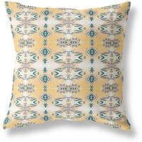 Amrita Sen Flowers of Strength Broadcloth Indoor Outdoor Pillow, Zippered, WhiteBlue