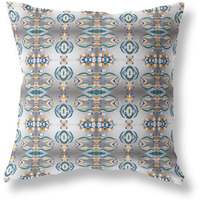 Amrita Sen Flowers of Strength Broadcloth Indoor Outdoor Pillow, Zippered, OffWhiteBrown