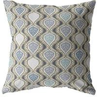 Amrita Sen Flower Prism Double Sided Suede Pillow, Zippered, Copper and Gray