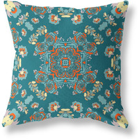 Amrita Sen Rose Wreath Broadcloth Indoor Outdoor Pillow, Zippered, GreenRed