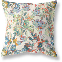 Amrita Sen Watercolor Lilac Bulb Broadcloth Indoor Outdoor Double Sided Cushion, Zippered, White YellowGreen