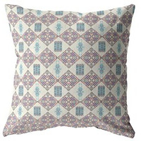 Amrita Sen Coral Sea Double Sided Suede Pillow, Zippered, Muted Pink