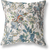 Amrita Sen Watercolor Lilac Bulb Broadcloth Indoor Outdoor Double Sided Cushion, Zippered, Green Grey
