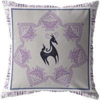 Amrita Sen Horse and Butterflies Double Sided Suede Pillow, Zippered, Black on Gray