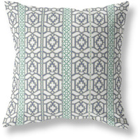 Amrita Sen Flowers of Strength Broadcloth Indoor Outdoor Pillow, Zippered, WhiteGray