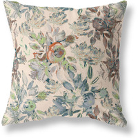 Amrita Sen Watercolor Lilac Bulb Broadcloth Indoor Outdoor Double Sided Cushion, Zippered, Green Brown