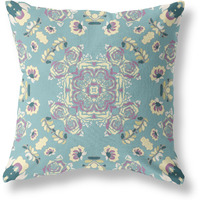 Amrita Sen Rose Wreath Broadcloth Indoor Outdoor Pillow, Zippered, LightGreenYellow