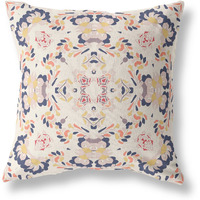 Amrita Sen Earth and Heaven Broadcloth Indoor Outdoor Pillow, Zippered, WhiteBlue