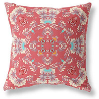 Amrita Sen Earth and Heaven Suede Zippered Pillow w Insert in Red