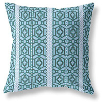 Amrita Sen Loyalty and Love Suede Zippered Pillow w Insert in Blue and Brown