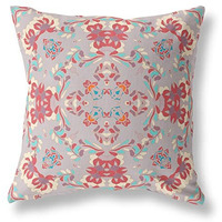 Amrita Sen Earth and Heaven Suede Zippered Pillow w Insert in Purple and Red