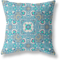 Amrita Sen Love and Liberty Suede Zippered Pillow w Insert in Light Blue
