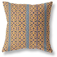 Amrita Sen Loyalty and Love Suede Blown and Closed Pillow w/Insert in Brown and Yellow