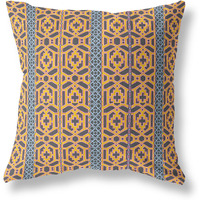 Amrita Sen Loyalty and Love Suede Blown and Closed Pillow w/Insert in Brown and Yellow