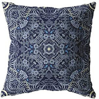 Amrita Sen Tree of Life Broadcloth Indoor Outdoor Zippered Pillow Indigo