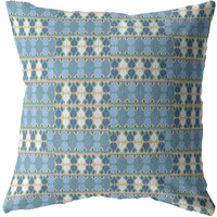 Amrita Sen Square Spades Broadcloth Indoor Outdoor Zippered Pillow Muted Light Blue Cream