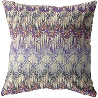 Amrita Sen Hatches Broadcloth Indoor Outdoor Zippered Pillow Muted Magenta