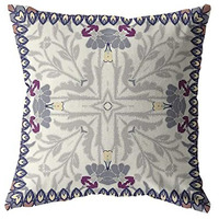 Amrita Sen Boho Frame Suede Blown and Closed Pillow Gray