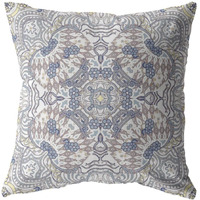 Amrita Sen Tree of Life Broadcloth Indoor Outdoor Zippered Pillow Yellow and Gray