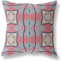 Amrita Sen Cosmic Circle Sprays Suede Zippered Pillow with Insert Muted Red Yellow