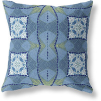 Amrita Sen Cosmic Circle Sprays Broadcloth Indoor Outdoor Zippered Pillow Muted Blue Yellow