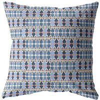 Amrita Sen Spades Broadcloth Indoor Outdoor Zippered Pillow Light Blue and Gray