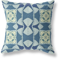 Amrita Sen Cosmic Circle Sprays Broadcloth Indoor Outdoor Zippered Pillow Blue Green Cream