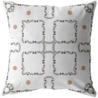 Amrita Sen Flower Box Broadcloth Indoor Outdoor Blown and Closed Pillow White