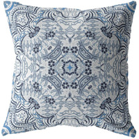 Amrita Sen Tree of Life Broadcloth Indoor Outdoor Zippered Pillow Light Blue