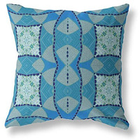 Amrita Sen Cosmic Circle Sprays Broadcloth Indoor Outdoor Blown and Closed Pillow Aqua Sky Blue