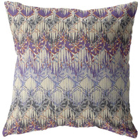 Amrita Sen Hatches Broadcloth Indoor Outdoor Zippered Pillow Muted Magenta