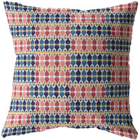 Amrita Sen Spades Broadcloth Indoor Outdoor Blown and Closed Pillow Red and Blue